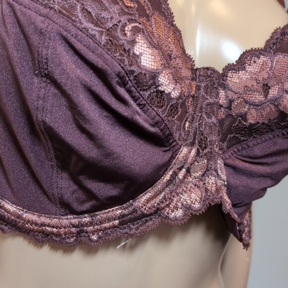Adore Me Zita Bra Unlined Full Coverage Underwire Floral Lace Satin Bow 42D - Picture 6 of 16